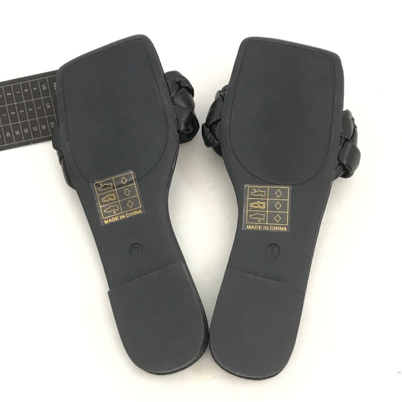 MUSSHOE Slip On Slide Sandals Black Flats Women’s Size 7 NWT - Picture 9 of 16